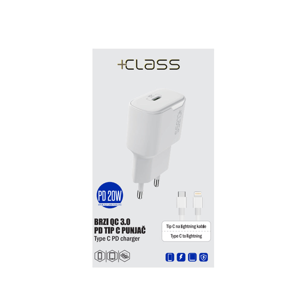 +Class iPhone Punjač 20W Tip C na Lightning